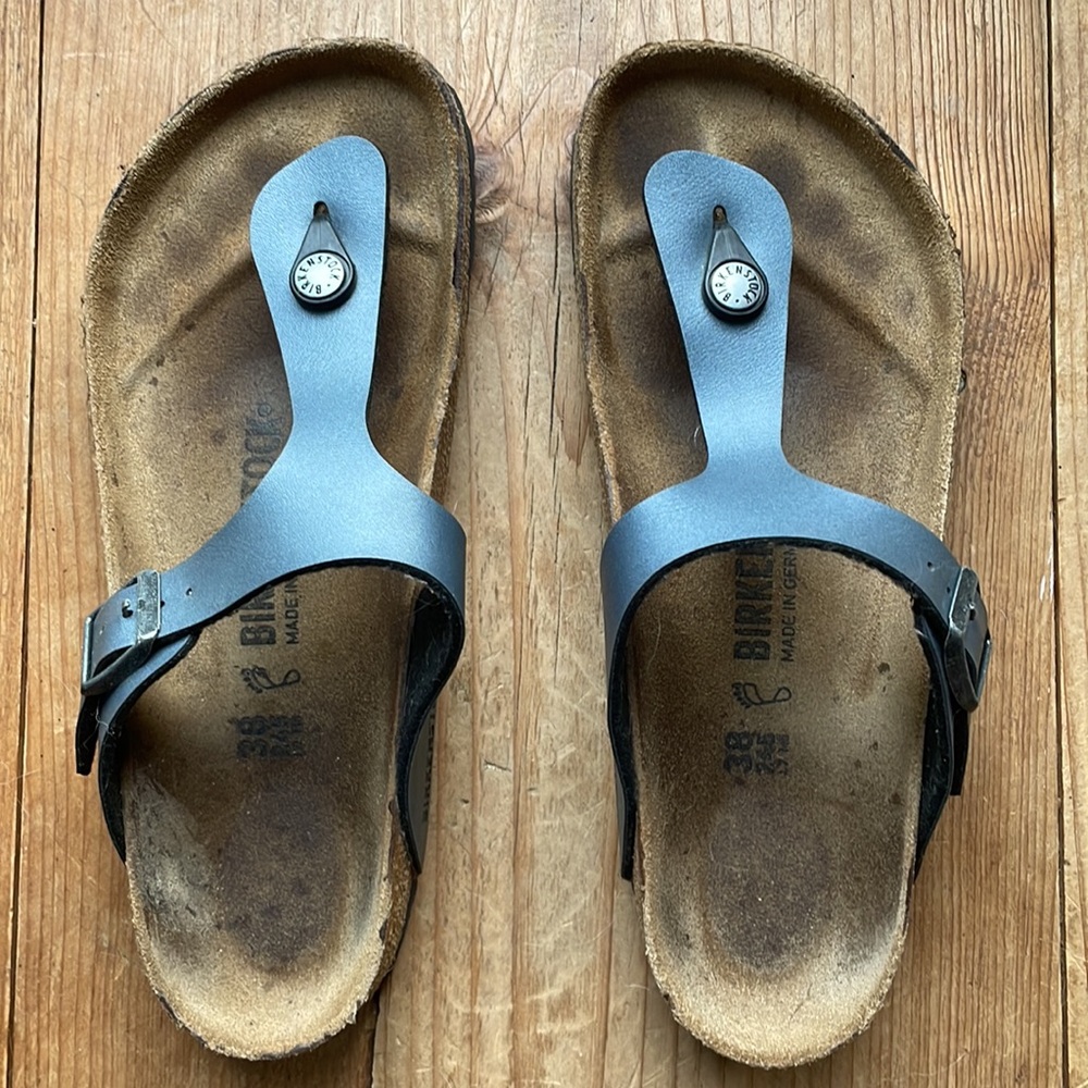 COPY - Birkenstock Gizeh Sandals - Onyx Birko Flor - Size 38
